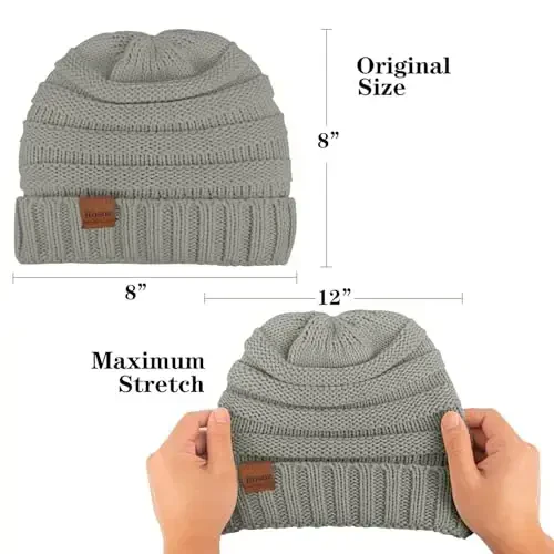 Rosoz Womens Beanies for Winter Slouchy Beanies for Women Knit Warm Winter Hats for Women Thick for Cold Weather - 6