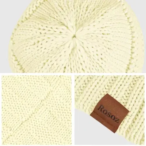 Rosoz Womens Beanies for Winter Slouchy Beanies for Women Knit Warm Winter Hats for Women Thick for Cold Weather - 4