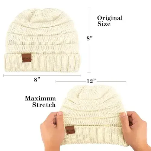 Rosoz Womens Beanies for Winter Slouchy Beanies for Women Knit Warm Winter Hats for Women Thick for Cold Weather - 6