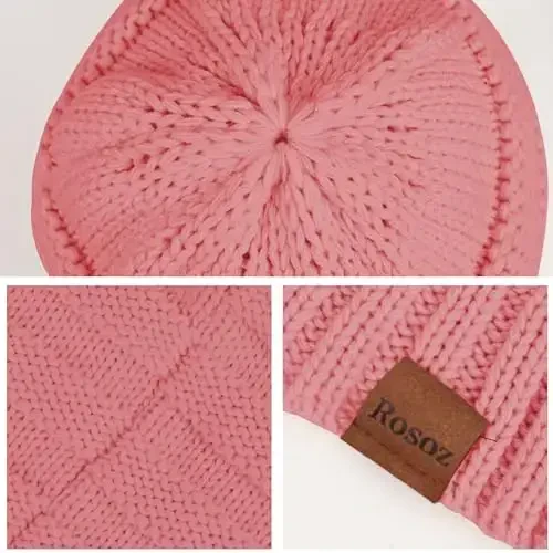 Rosoz Womens Beanies for Winter Slouchy Beanies for Women Knit Warm Winter Hats for Women Thick for Cold Weather - 4