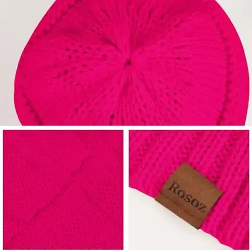 Rosoz Womens Beanies for Winter Slouchy Beanies for Women Knit Warm Winter Hats for Women Thick for Cold Weather - 5
