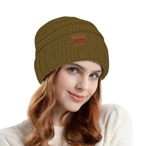 Rosoz Womens Beanies for Winter Slouchy Beanies for Women Knit Warm Winter Hats for Women Thick for Cold Weather - ROSOZ (1)