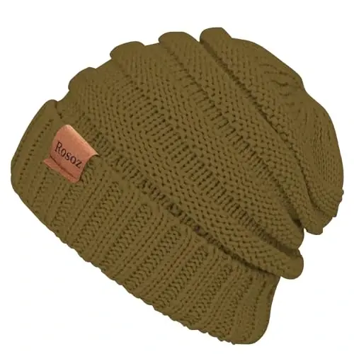 Rosoz Womens Beanies for Winter Slouchy Beanies for Women Knit Warm Winter Hats for Women Thick for Cold Weather - 3