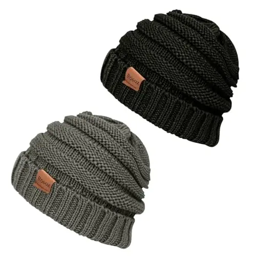 Rosoz Womens Beanies for Winter Slouchy Beanies for Women Knit Warm Winter Hats for Women Thick for Cold Weather - 1