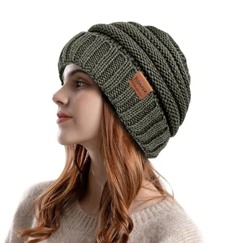 Rosoz Womens Beanies for Winter Slouchy Beanies for Women Knit Warm Winter Hats for Women Thick for Cold Weather - 2