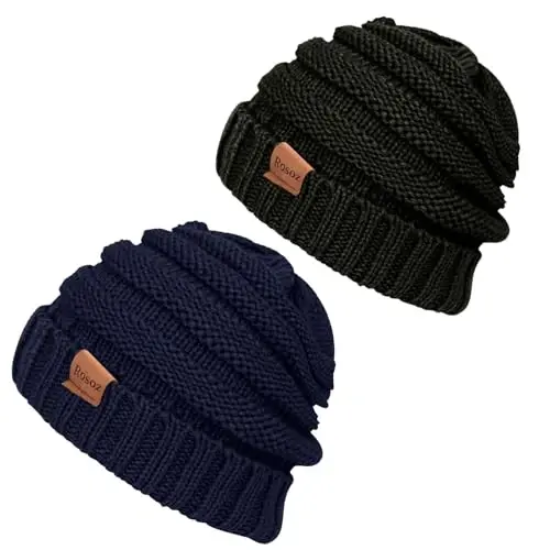 Rosoz Womens Beanies for Winter Slouchy Beanies for Women Knit Warm Winter Hats for Women Thick for Cold Weather - 1