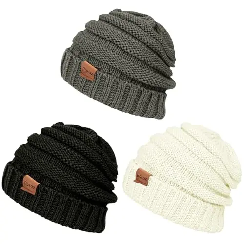 Rosoz Womens Beanies for Winter Slouchy Beanies for Women Knit Warm Winter Hats for Women Thick for Cold Weather - 1
