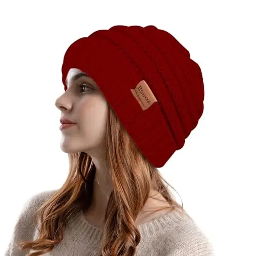 Rosoz Womens Beanies for Winter Slouchy Beanies for Women Knit Warm Winter Hats for Women Thick for Cold Weather - Rosoz (1)