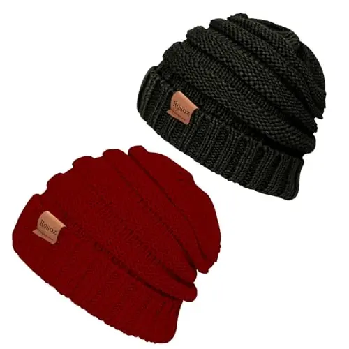 Rosoz Womens Beanies for Winter Slouchy Beanies for Women Knit Warm Winter Hats for Women Thick for Cold Weather - 1