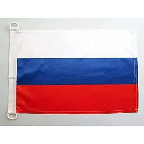 Rossiya dengiz flagi 18'' x 12'' - Rus bayroqlari 30 x 45 sm. - Qayiq uchun banner 12x18 dyuym - AZ FLAG 