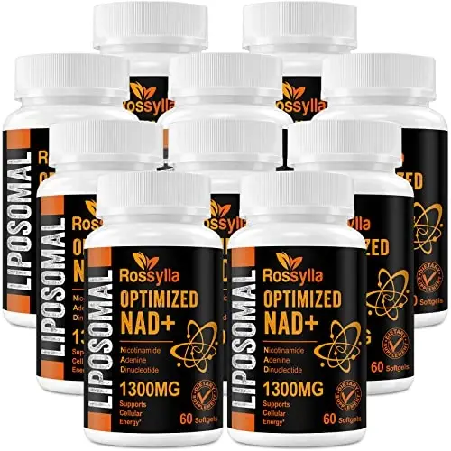 Rossylla 1300 MG Liposomal NAD+ qo'shimchasi | Eng yuqori so'rilish | Eng toza NAD qo'shimchasi NAD+ni samarali oshirish uchun | Qarishni himoya qilish, hujayra energiyasi, uzoq umr ko'rish uchun NAD+ni oshiruvchi qo'shimcha | 600 dona - 1