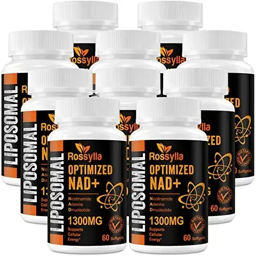 Rossylla 1300 MG Liposomal NAD+ Supplement | Highest Absorption | Purest NAD Supplemet to Boost NAD+ Effetively | Boosting NAD+ Supplement for Aging Defese, Cellular Energy, Longevity | 600 Count - 1