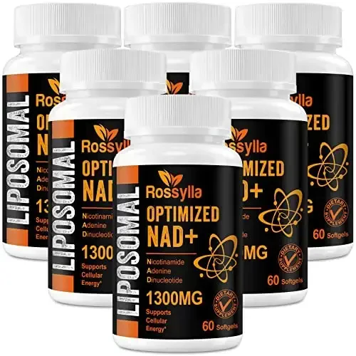 Rossylla 1300 MG Liposomal NAD+ Supplement | Highest Absorption | Purest NAD Supplemet to Boost NAD+ Effetively | Boosting NAD+ Supplement for Aging Defese, Cellular Energy, Longevity | 360 Count - Rossylla