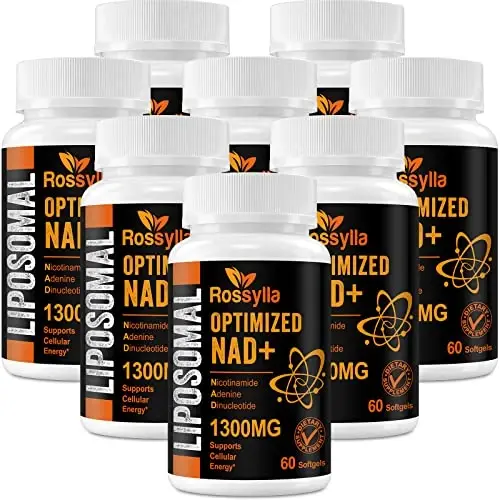 Rossylla 1300 MG Liposomal NAD+ Supplement | Highest Absorption | Purest NAD Supplemet to Boost NAD+ Effetively | Boosting NAD+ Supplement for Aging Defese, Cellular Energy, Longevity | 480 Count - ROSSYLLA