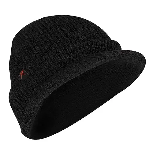 Rothco Wool Watch Cap with Brim – Wool Beanie Hat with Visor – Great for Winter Activities - 1