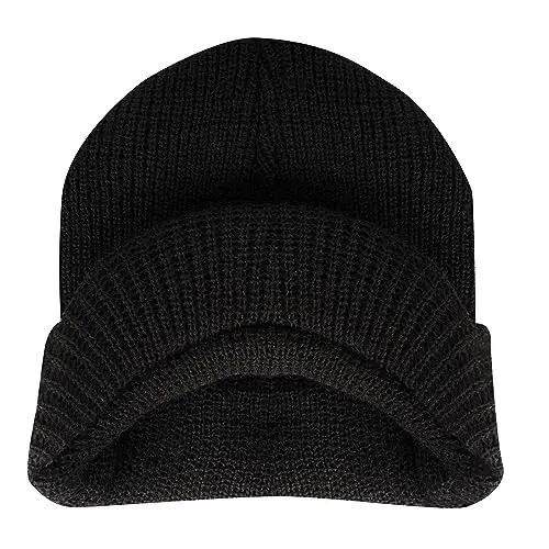 Rothco Wool Watch Cap with Brim – Wool Beanie Hat with Visor – Great for Winter Activities - 6
