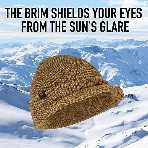 Rothco Wool Watch Cap with Brim – Wool Beanie Hat with Visor – Great for Winter Activities - 2