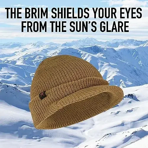 Rothco Wool Watch Cap with Brim – Wool Beanie Hat with Visor – Great for Winter Activities - ROTHCO (1)