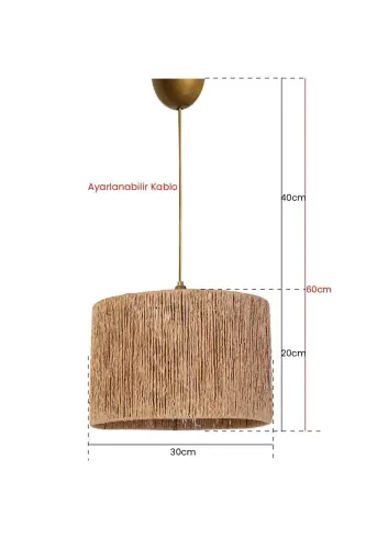 Roue Handmade Tekli Sarkıt Avize Hasır-Hasır - HMYDESIGN (1)