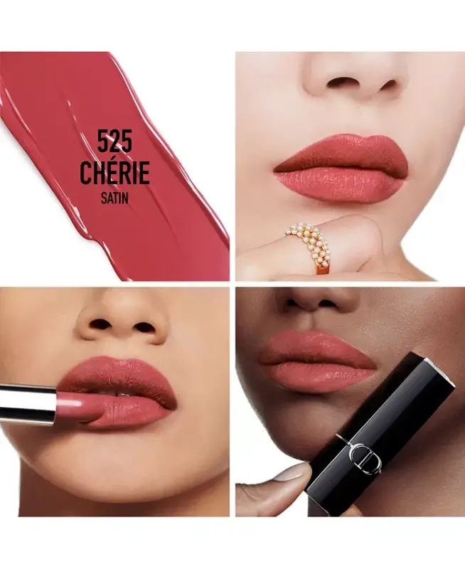 Rouge Dior Lab bo'yog'i - Satin-525 Cherie - yorqin pushti yog'och rangi - 3