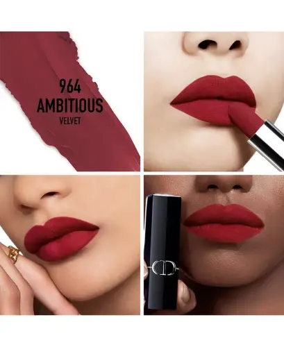 Rouge Dior Labbo` - Velvet-964 Ambitious velvet - chuqur o`rik qizil - 3