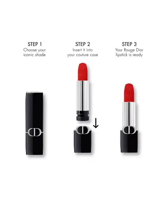 Rouge Dior Lipstick Refill - Velvet-100 Nude Look - a rosy nude - 11