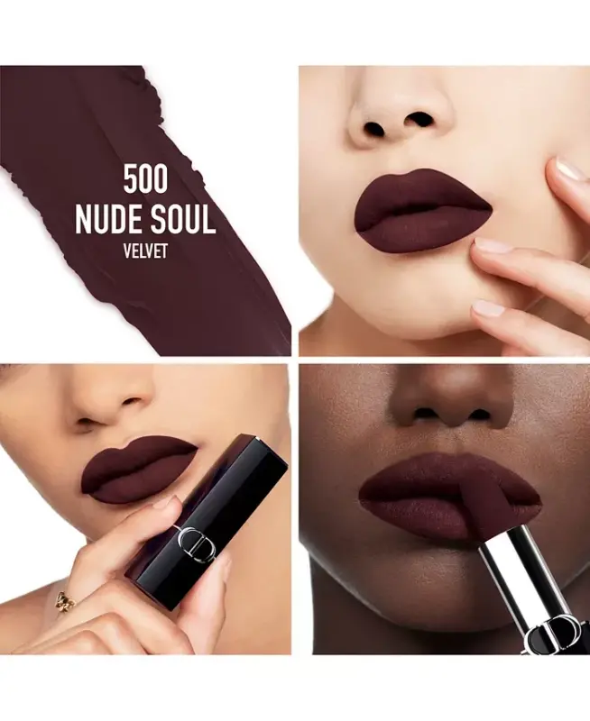 Rouge Dior Lipstick Refill - Velvet - 500 Nude Soul - a dark brownish nude - 3