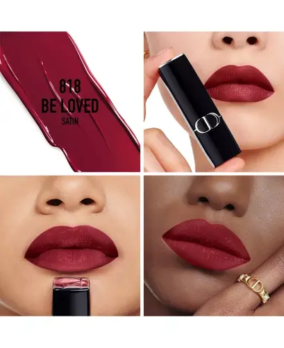Rouge Dior Lipstick - Satin-818 Be Loved - a deep brownish red - 3