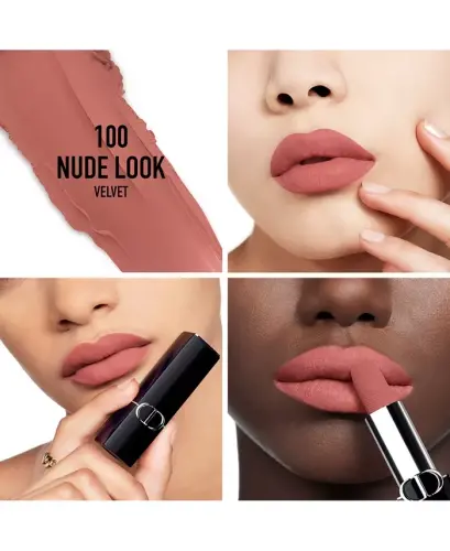 Rouge Dior Lipstick - Velvet-100 Nude Look velvet - a rosy nude - 3
