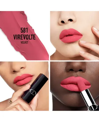 Rouge Dior Lipstick - Velvet - 581 Virevolte - a bright pink - 3