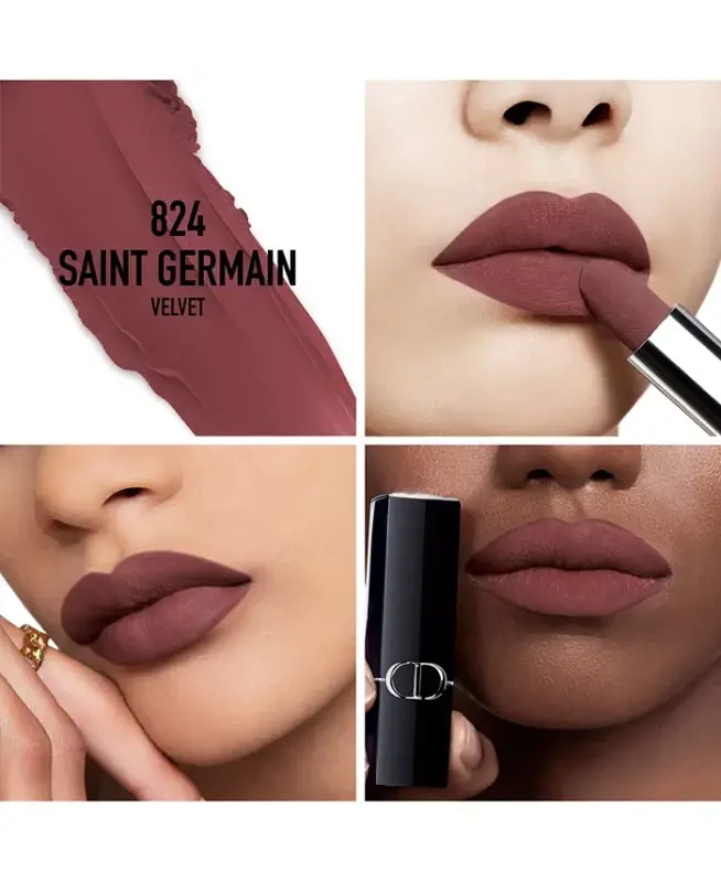 Rouge Dior Lipstick - Velvet-824 Saint Germain velvet - a brownish plum - 3