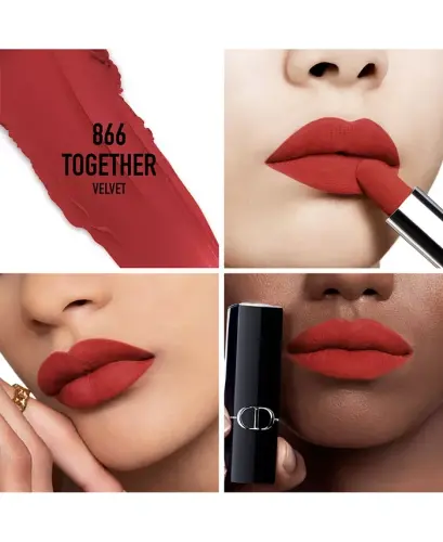 Rouge Dior Lipstick - Velvet - 866 Together velvet - a deep reddish brown - 3
