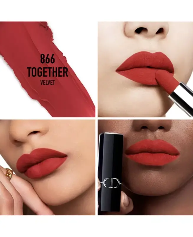 Rouge Dior Lipstick - Velvet - 866 Together velvet - a deep reddish brown - 3