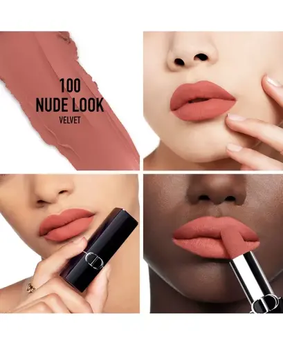 Rouge Dior Lipstick Refill - Velvet - 100 Nude Look - a rosy nude - 4