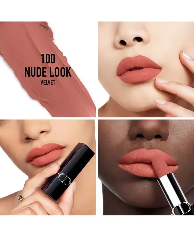 Rouge Dior Lipstick Refill - Velvet - 100 Nude Look - a rosy nude - 4