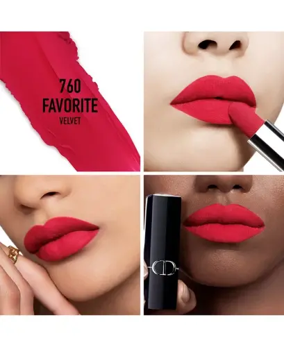 Rouge Dior Lipstick - Velvet - 760 Favorite velvet - a classic red - 3
