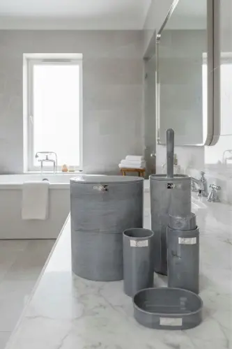 Round Marble Patterned 5-Piece Bathroom Set - 4