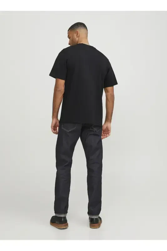 Round neck, black men's T-shirt. - 8