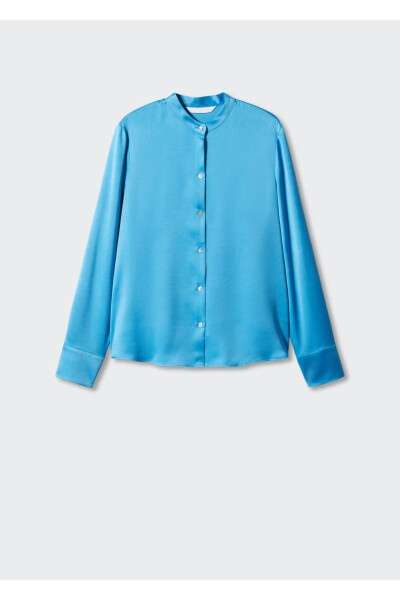 Round neck satin shirt - 3