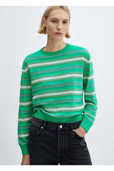 Round neck striped sweater - MANGO