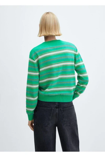 Round neck striped sweater - 4