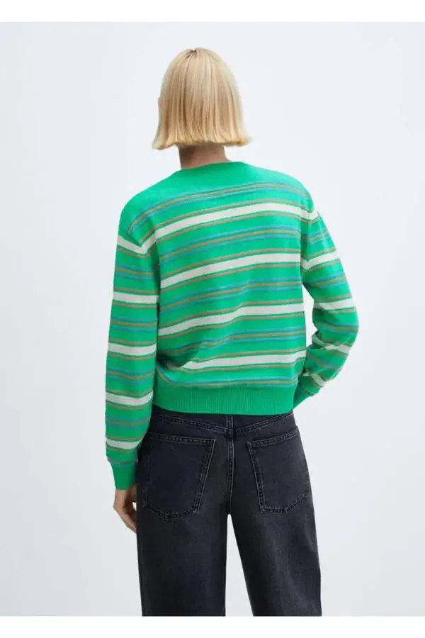 Round neck striped sweater - 4