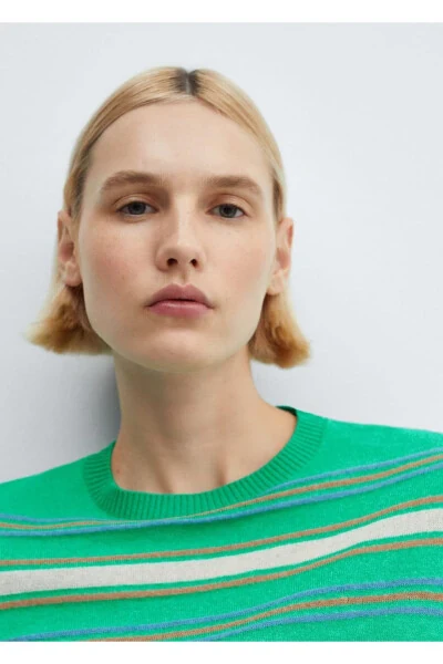 Round neck striped sweater - 5