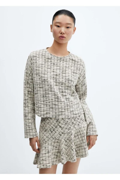 Round Neck Tweed Sweater - MANGO