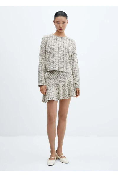 Round Neck Tweed Sweater - MANGO (1)