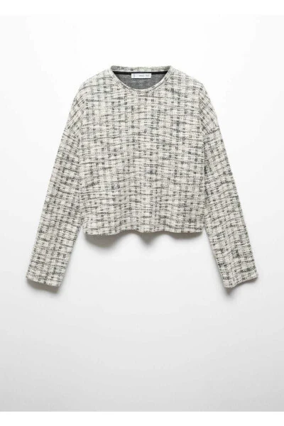 Round Neck Tweed Sweater - 3