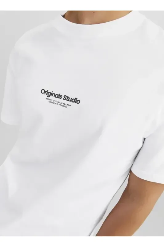 Round neck white men's t-shirt - 1