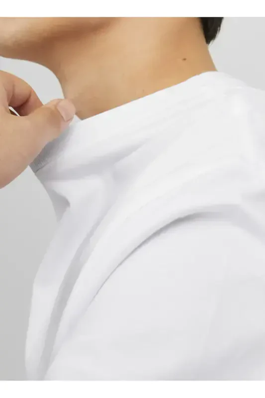 Round neck white men's t-shirt - 2