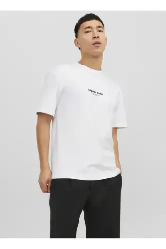 Round neck white men's t-shirt - 5