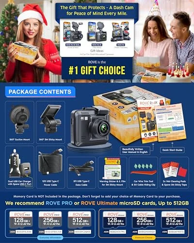 ROVE R2-4K ichki Wi-Fi GPS avtomobil paneli kamerasi yozuvchisi UHD 2160P, 2.4'' IPS ekran, 150° keng burchak, WDR, tungi ko'rish - 4